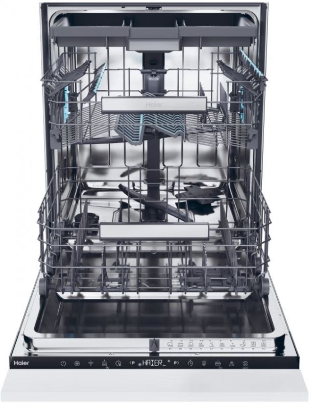 Посудомийна машина Haier вбудована, 16компл., A+++, 60см, дисплей, інвертор, 3й кошик, білий