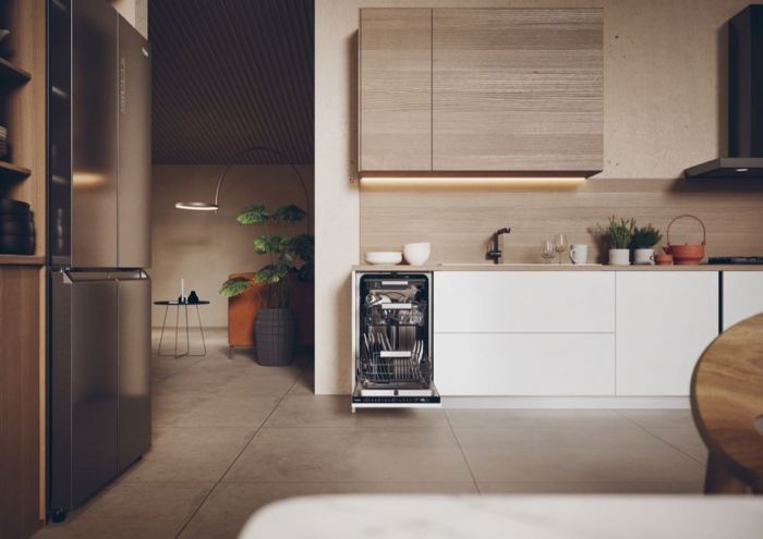 Посудомийна машина Haier вбудована, 10компл., A+++, 45см, дисплей, інвертор, 3й кошик, білий