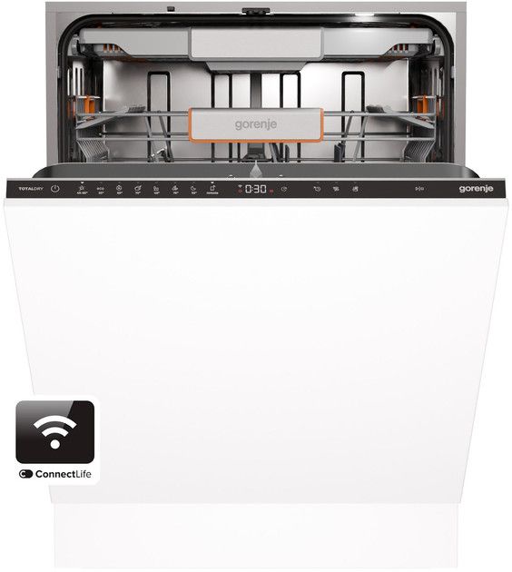 Посудомийна машина Gorenje вбудовувана, 16компл., A+++, 60см, інвертор,Wi-Fi, AquaStop, сенсорн.упр, 3и кошики, білий