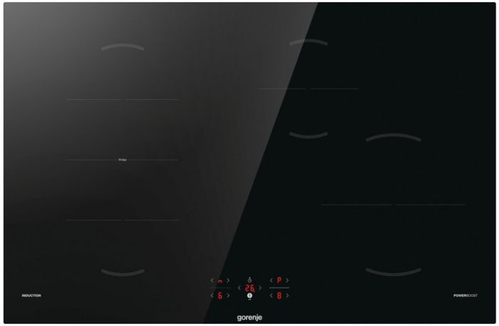 Варильна поверхня Gorenje індукційна, 80см, PowerBoost, TouchControl, поєднання конфорок, чорний
