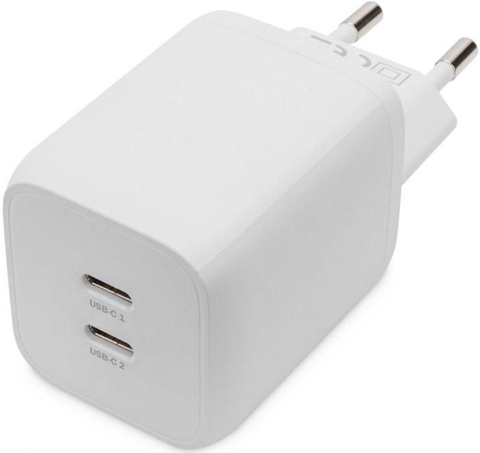 Зарядний пристрій DIGITUS 2хUSB-C, 65W, GaN