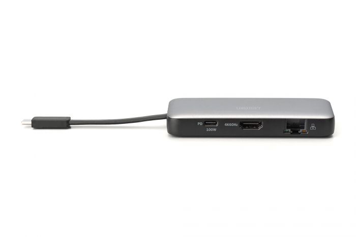 Док-станція DIGITUS USB-C > HDMI/2xUSB-A/USB-C/SD/MicroSD/RJ54, Travel