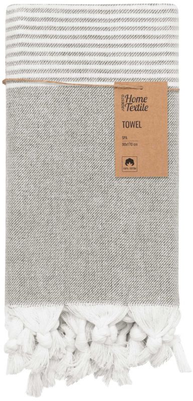 Рушник Ardesto SPA 90х170см, 100% бавовна, сірий темний