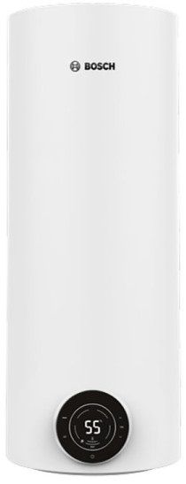 Водонагрівач електр. BOSCH круглий слім Tronic 4000T, 50л, 1,5кВт, сухий тен, вертикальний монтаж, електр. кер-ння, B, білий