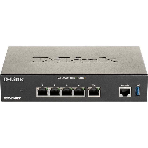 Мультисервiсний маршрутизатор D-Link DSR-250V2 4xGE LAN, 1xGE WAN