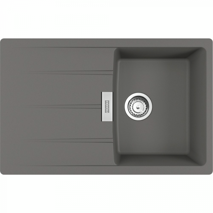 Мийка кухонна Franke Centro, фраграніт, прямокутник, з крилом, 780х500х200мм, чаша - 1, накладна, CNG 611-78, сірий камінь