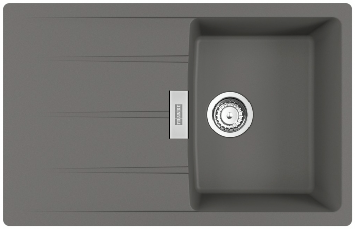 Мийка кухонна Franke Centro, фраграніт, прямокутник, з крилом, 780х500х200мм, чаша - 1, накладна, CNG 611-78, сірий камінь