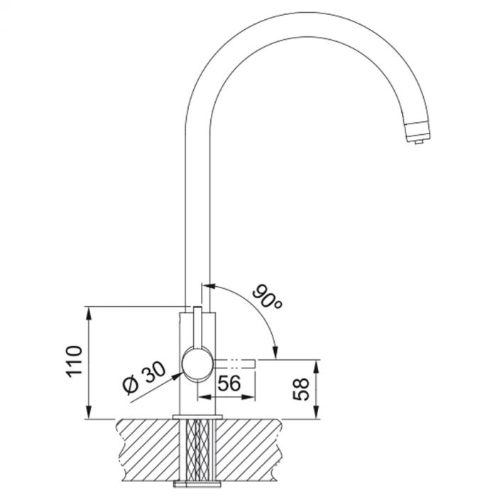 Змішувач для кухні Franke Lina Clear Water, довж.виливу - 272 мм, поворотний, 1+1 фільтр, хром