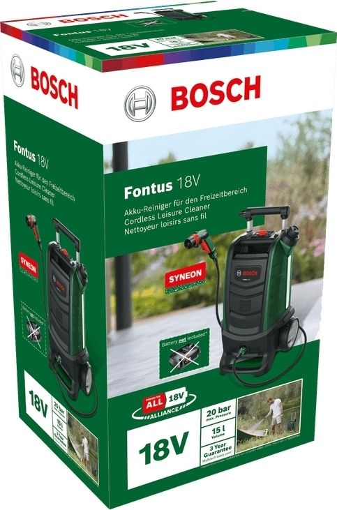 Мінімийка акумуляторна Bosch Fontus 18V 18В  20бар 386л/год 7.5кг без АКБ і ЗП