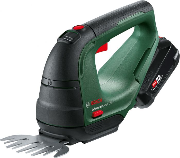 Ножиці для трави акумуляторні Bosch AdvancedShear 18V-10  + насадка кущоріз 10/20см крок різу 8мм 1xPBA 2.0Ah 2.45кг