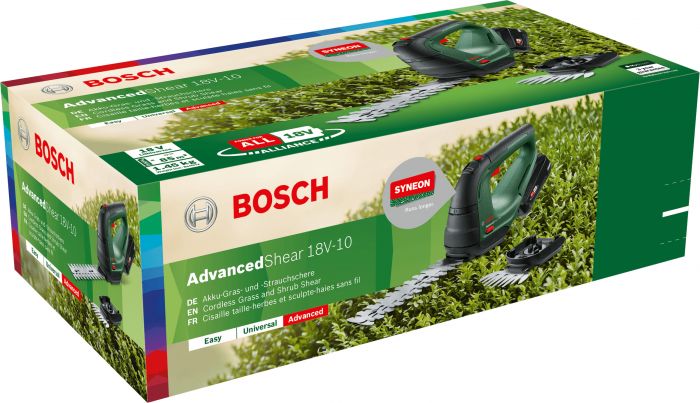 Ножиці для трави акумуляторні Bosch AdvancedShear 18V-10  + насадка кущоріз 10/20см крок різу 8мм 1xPBA 2.0Ah 2.45кг