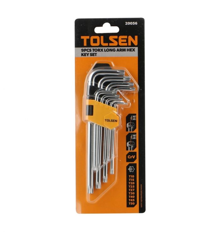 Ключі шестигранні Tolsen, набір 9шт, TORX10-50, CrV