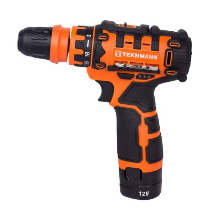 Шурупокрут-дриль акумуляторний Tekhmann TCD-12/2 DFR 12В 2х2А·год 20Нм 350·1500об·хв 1.1кг