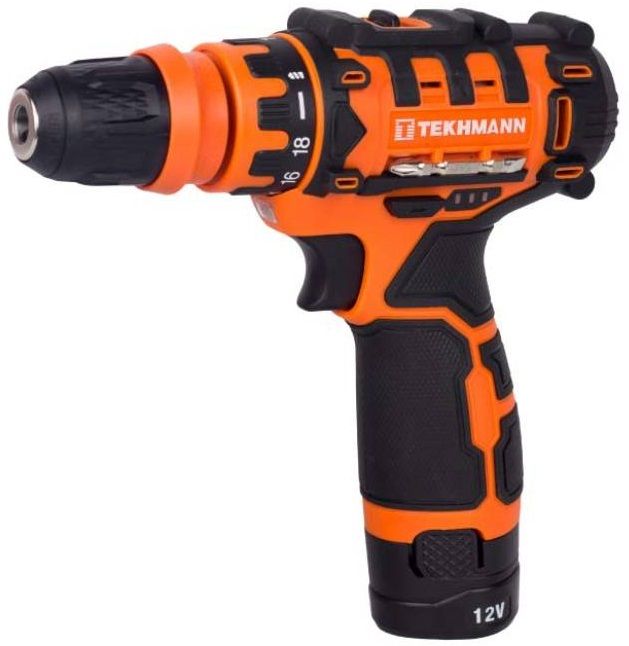 Шурупокрут-дриль акумуляторний Tekhmann TCD-12/2 DFR 12В 2х2А·год 20Нм 350·1500об·хв 1.1кг