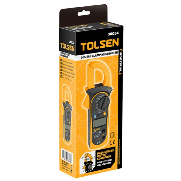 Кліщі електровимірювальні Tolsen, 0-600В, діаметр дроту до 28мм, LCD-диспле