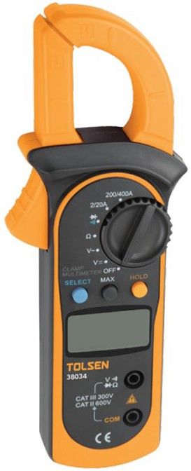 Кліщі електровимірювальні Tolsen, 0-600В, діаметр дроту до 28мм, LCD-диспле