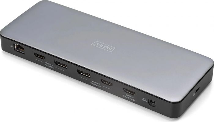 Док-станція DIGITUS USB-C > 3xHDMI/2xDP/4xUSB-A/USB-C/RJ54/DC/Audio