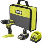 Шурупокрут-дриль акумуляторний Ryobi ONE+ HP RPD18C1-1C20G 18В 1х2А·год ЗП 60Нм 450·1700об/хв 0.95кг сумка
