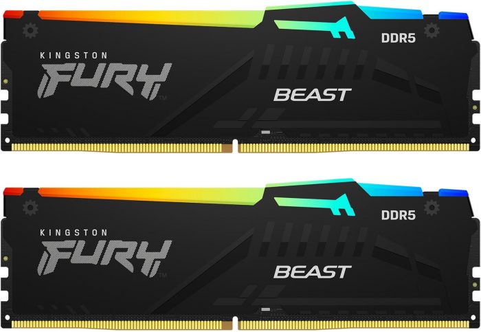 Пам'ять ПК Kingston DDR5 64GB KIT (32GBx2) 6400 FURY Beast RGB XMP