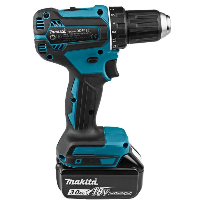 Шурупокрут-дриль акумуляторний Makita DDF485SFJ 18B 1х3А·год 27-50Нм 0-500·0-1900 об·хв кейс 1.7кг