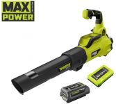Повітродув садовий акумуляторний Ryobi Max Power RY36BLXA-140P 36В акб 1х4А·год ЗП 176км/год 3.5кг