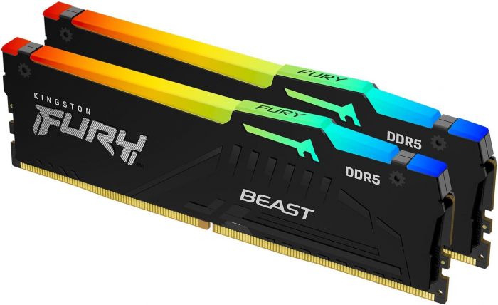 Пам'ять ПК Kingston DDR5 16GB KIT (8GBx2) 5600 FURY Beast RGB EXPO