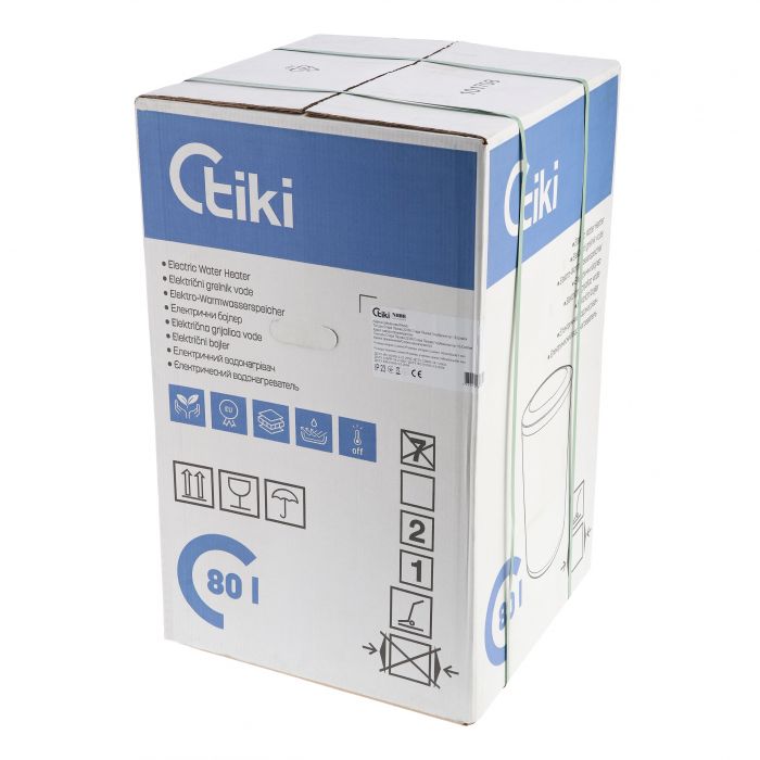 Водонагрівач електр. TIKI круглий TGR, 80л, 2кВт, мех. кер-ння, C, білий, 700172