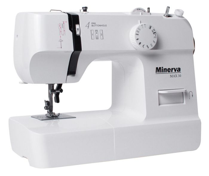 Швейна машина МINERVA Max30, електромех., 71 Вт, 13 швейних операцій, петля напівавтомат, білий