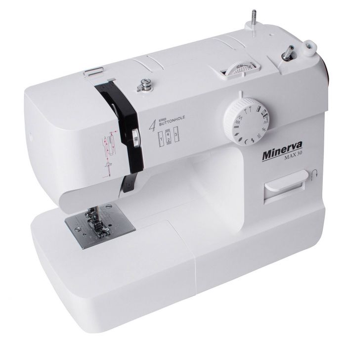 Швейна машина МINERVA Max30, електромех., 71 Вт, 13 швейних операцій, петля напівавтомат, білий