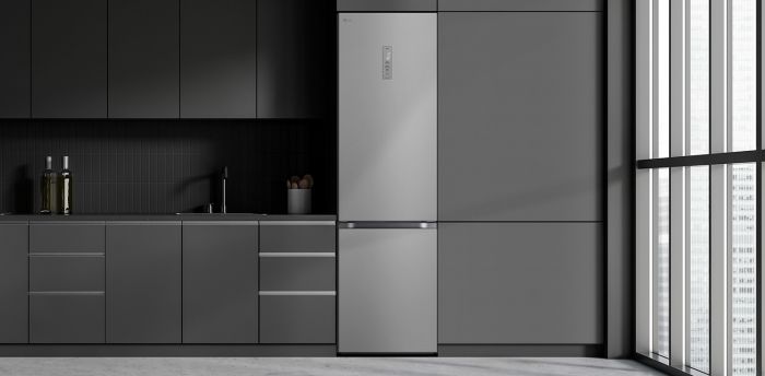 Холодильник LG з нижн. мороз., 203x60х68, холод.відд.-277л, мороз.відд.-107л, 2дв., А++, NF, інв., диспл зовн., Fresh Сonverter, Metal Fresh, сріблястий