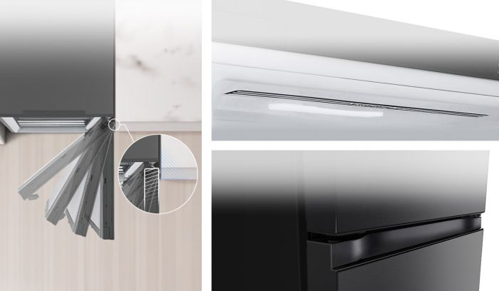 Холодильник LG з нижн. мороз., 203x60х68, холод.відд.-277л, мороз.відд.-107л, 2дв., А++, NF, інв., диспл зовн., Fresh Сonverter, чорний матовий