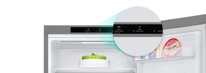 Холодильник LG з нижн. мороз., 186x60х68, холод.відд.-234л, мороз.відд.-107л, 2дв., А++, NF, інв., диспл внутр., зона св-ті, сріблястий