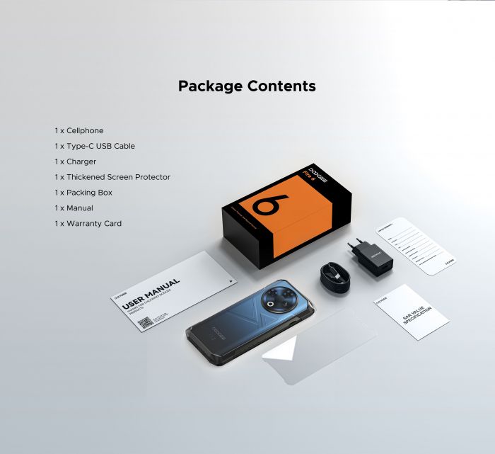 Смартфон Doogee Fire 6 6.56" 6/256ГБ, 2SIM, 10400мА•год, чорний (з тепловізором)