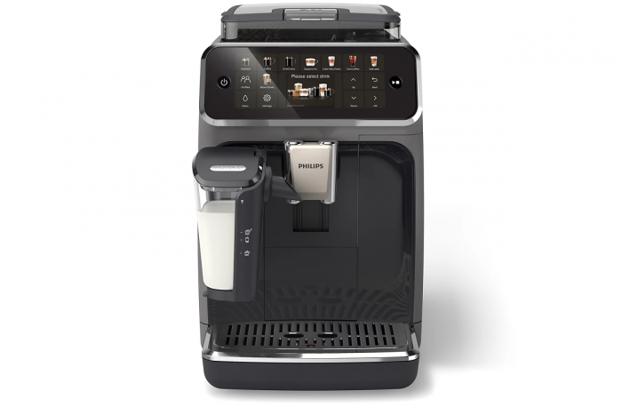 Кавомашина Philips Series 5500, 1.8л, зерно+мелена, автомат.капуч, дисплей, авторецептів -22, холодна кава, сріблясто-чорний