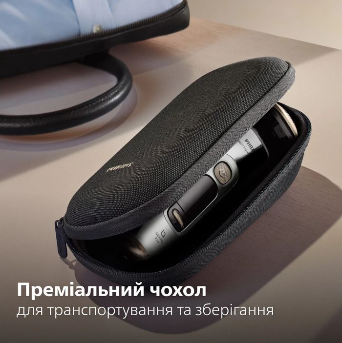 Бритва електр. Philips Series i9000 Prestige Ultra,  бритв.головок-3, Li-Ion, сух.+волог., індикатор заряду, твердий чохол, хром