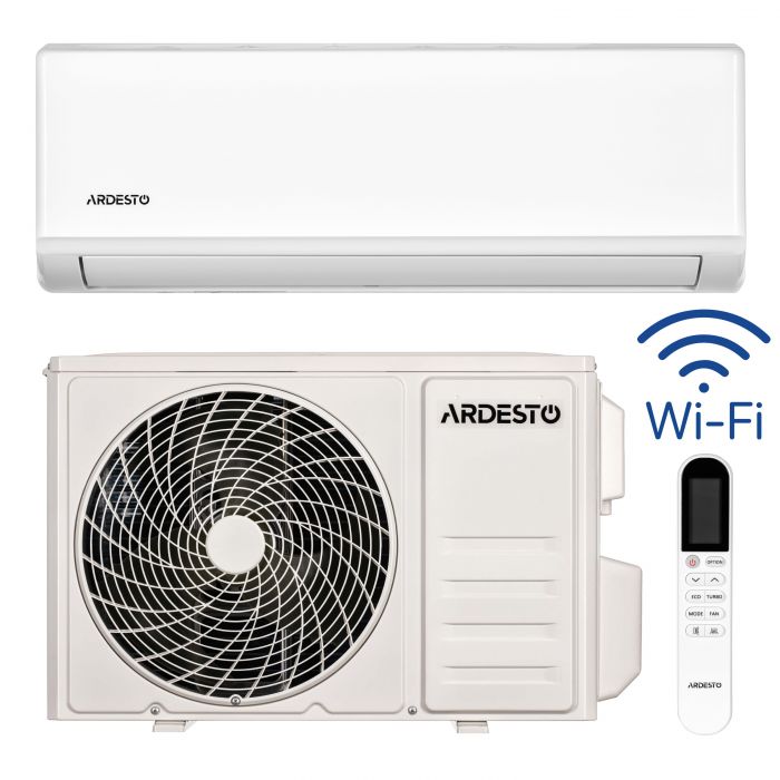 Кондиціонер Ardesto CoolSmart 20м2 інвертор 7000BTU 2.0кВт A/A -15°С Wi-Fi R32 білий