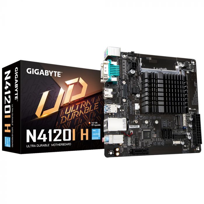Матиринська плата GIGABYTE N4120I H Intel Celeron 2.6 GHz 2xDDR4 M.2 HDMI D-Sub mITX