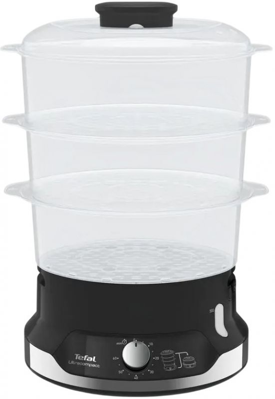 Пароварка Tefal Ultracompact, 800Вт, об'єм-9л, резервуар для води -1л, механічне керув., пластик, чорний