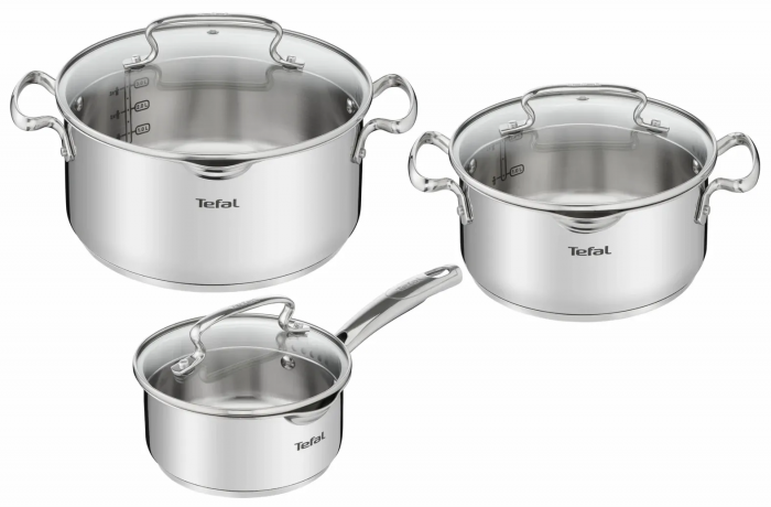 Набір посуду Tefal DUETTO+, 6предметів, нержавіюча сталь, скло