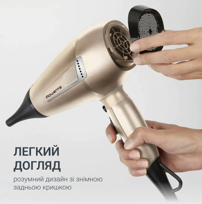 Фен Rowenta Pro Expert Tresor Collection, 2200Вт, 3 режими, іоніз-я, дифузор, 2 концентратора,  хол. обдув, чохол, заколка, бронзовий