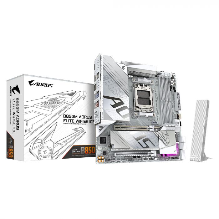 Материнська плата GIGABYTE B850M AORUS ELITE WF6E ICE sAM5 B850 4xDDR5 M.2 Wi-Fi BT mATX