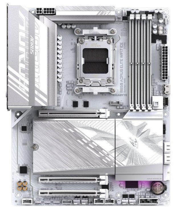 Материнська плата GIGABYTE B850 A ELITE WF7 ICE sAM5 B850 4xDDR5 M.2 Wi-Fi BT DP Type-C ATX