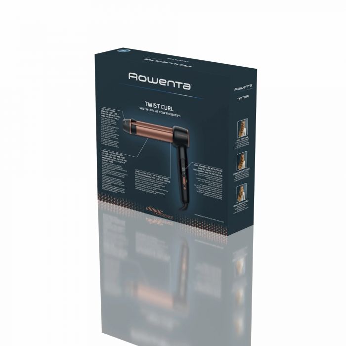 Стайлер Rowenta Twist Curl, автоматичний, темп.режимів-4, 150C–210С, кераміка, рукавича та термопідкладка, чорно-золотий
