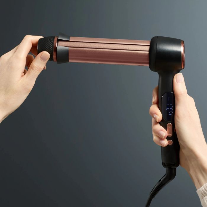 Стайлер Rowenta Twist Curl, автоматичний, темп.режимів-4, 150C–210С, кераміка, рукавича та термопідкладка, чорно-золотий