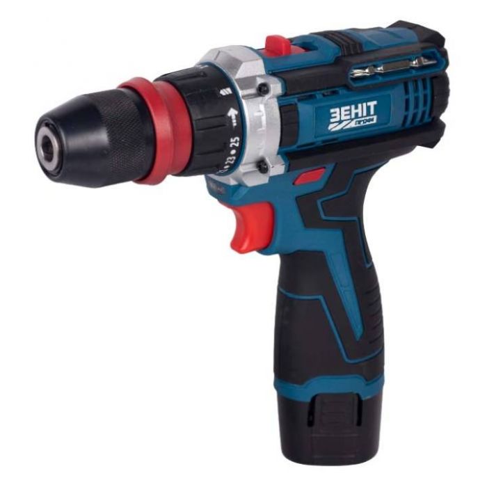 Шурупокрут-дриль акумуляторний Зеніт Профі ЗПША-12/20 DFR 12В 2х2А·год 25Нм 350·1500об·хв 1кг