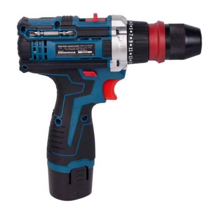 Шурупокрут-дриль акумуляторний Зеніт Профі ЗПША-12/20 DFR 12В 2х2А·год 25Нм 350·1500об·хв 1кг