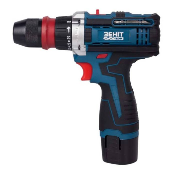 Шурупокрут-дриль акумуляторний Зеніт Профі ЗПША-12/20 DFR 12В 2х2А·год 25Нм 350·1500об·хв 1кг