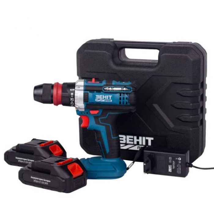 Шурупокрут-дриль акумуляторний Зеніт Профі ЗПША-21/20 DFR 21В 2х2А·год 25Нм 350·1500об·хв 1.2кг