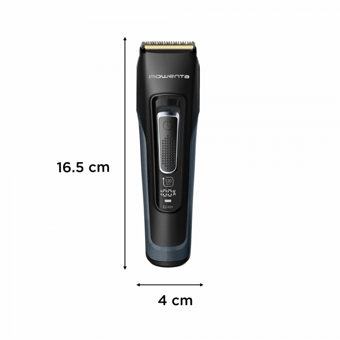 Машинка для стрижки Rowenta Advancer, для бороди, вусів, голови, мережа+акум., роторний мотор, насадок-3, кейс, титан.напил., темно-синій