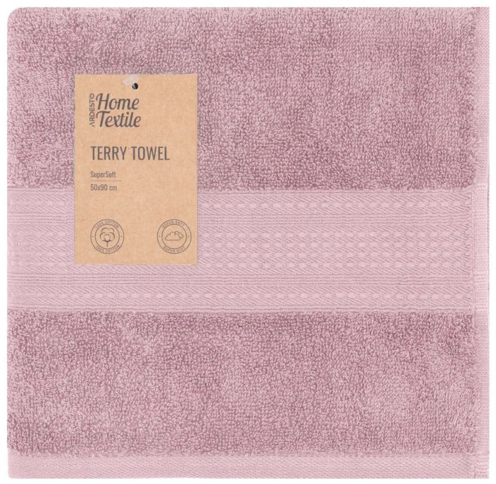 Рушник махровий Ardesto SuperSoft 50х90см, 100% бавовна, рожевий